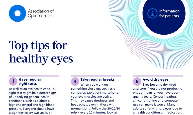 top tips for healthy eyes